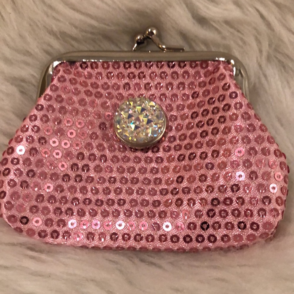 Snap Coin Purse/Pink Sequined/NWOT